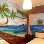 Τοιχογραφία δωματίου με θέμα παραλία