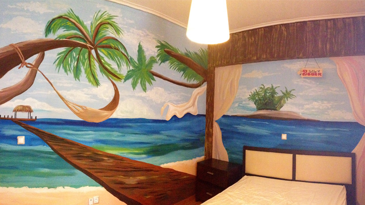 Τοιχογραφία δωματίου με θέμα παραλία-image-2