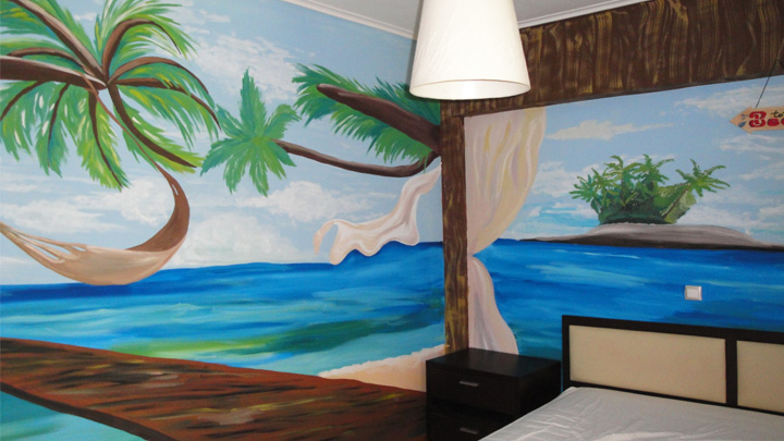 Τοιχογραφία δωματίου με θέμα παραλία-image-3